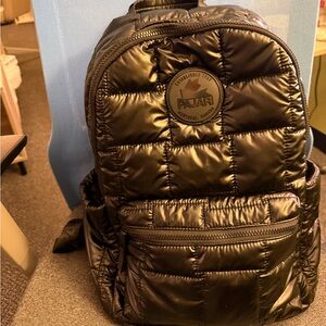 PAJAR black quilted puffer backpack